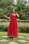 KA 1111 2 Faux Blooming Embroidery Wedding Gown Wholesale Shop In Surat
